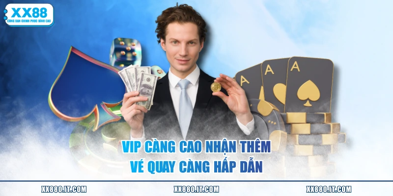 VIP càng cao nhận thêm vé quay càng hấp dẫn